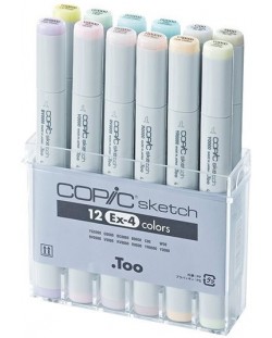 Комплект маркери Too Copic Sketch - EX-4, 12 цвята