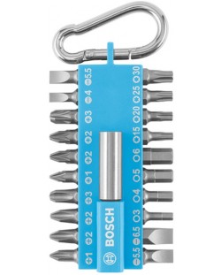 Комплект битове с карабинер Bosch - 21 части, светлосин
