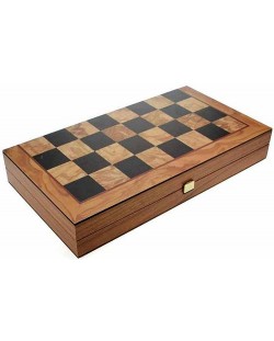 Комплект шах и табла Manopoulos - Цвят маслиново дърво, 48 x 26 cm