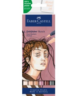 Комплект маркери Faber-Castell Goldfaber Sketch - Portrait, 6 цвята
