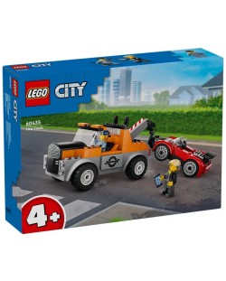 Конструктор LEGO City - Камион за теглене и ремонт на спортна кола (60435)