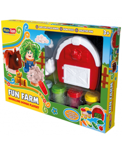 Комплект с моделин Play-Toys - Забавната ферма