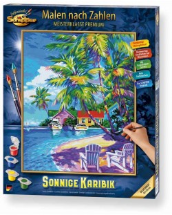 Комплект за рисуване по номера Schipper - Слънчеви Кариби