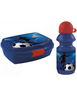 Комплект Derform - Football, бутилка и кутия за храна