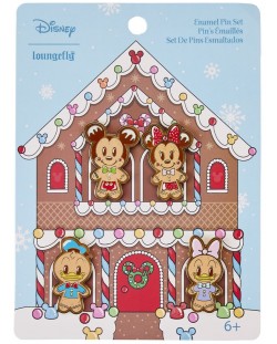Комплект значки Loungefly Disney: Mickey and Friends - Gingerbread