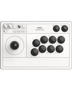 Безжичен контролер 8BitDo - Arcade Stick, бял (Xbox One/Series X/PC)