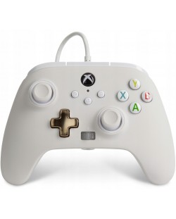 Контролер PowerA - Enhanced, за Xbox One/Series X/S, White Mist