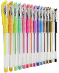 Комплект цветни гел химикалки Hama - Pastel & Classic, 15 броя
