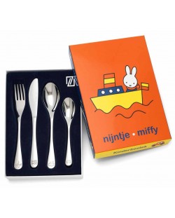 Комплект детски прибори за хранене Zilverstad - Miffy, 4 части