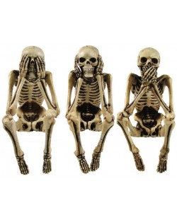 Комплект статуетки Nemesis Now Adult: Gothic - Three Wise Skeletons, 10 cm