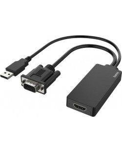 Конвертор Hama - 200342, VGA, USB/HDMI, черен