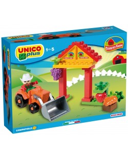 Детски конструктор Unico Plus - Мини ферма, 21 части, асортимент