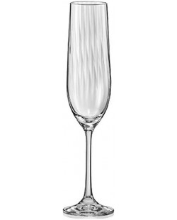 Комплект чаши за шампанско Bohemia - Royal Waterfall, 6 броя x 190 ml