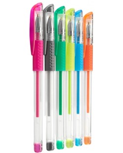 Комплект цветни гел химикалки Hama - Glitter & Classic, 6 броя