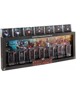 Комплект фигури Hot Toys Marvel: Iron Man - Hall of Armor, 7 бр.