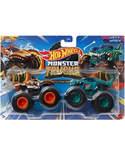 Комплект бъгита Hot Wheels Monster Trucks - Tiger Shark & Mega-Wrex, 1:64