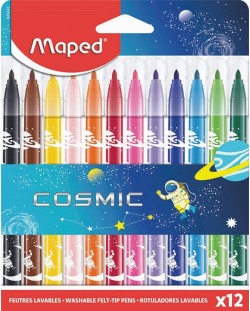 Комплект флумастери Maped Color Peps - Cosmic, 12 цвята