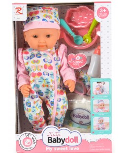 Комплект Tutu Love - Кукла-бебе с аксесоари, розова, 36 cm