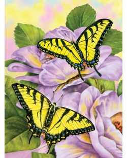Комплект за рисуване с акрилни бои Royal - Пеперуди, 22 х 30 cm