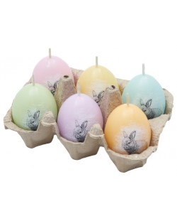 Комплект свещи LCA - Великденски яйца, Watermark Mix, 6 броя 