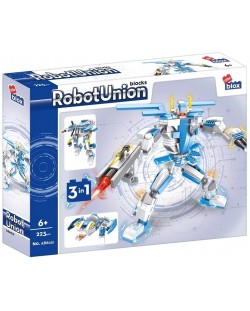 Конструктор 3 в 1 Alleblox Robot Union - Робот, син, 223 части