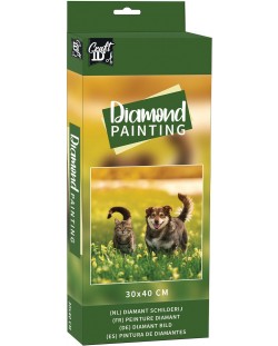 Комплект за рисуване с мъниста Grafix - Котка и куче