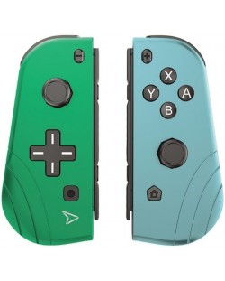Контролер Steelplay - Twin Pads, зелен и син (Nintendo Switch)