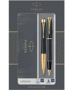 Комплект писалка Parker Urban - С химикалка, златисти елементи