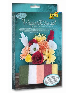 Творчески комплект за декорация Folia - Букет цветя от креп хартия
