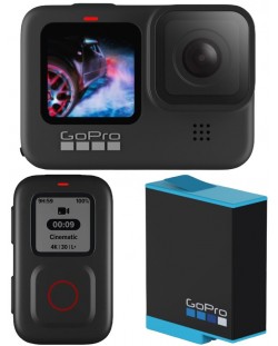 Комплект GoPro - HERO 9 Black, резервна батерия и дистанционно