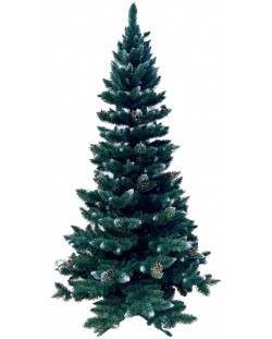 Коледна елха Alpina - Заснежен бор с шишарки, 120 cm, Ø 55 cm, зелена