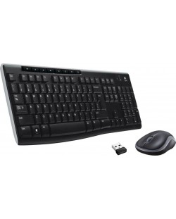 Комплект мишка и клавиатура Logitech - MK270, безжичен, черен