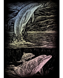 Комплект за гравиране Royal Holographic - Семейство делфини, 13 х 18 cm
