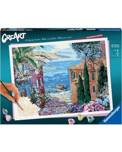 Комплект за рисуване по номера Ravensburger CreArt - Средиземноморски пейзаж