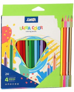 Комплект цветни моливи Junior - Ultra Color, 24 броя