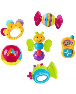 Комплект бебешки дрънкалки Hola Toys, 6 броя
