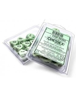Комплект зарове Chessex Opaque Pastel - Green/black, 10 броя