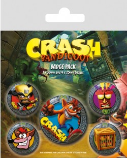 Комплект значки Pyramid Crash Bandicoot - Pop Out