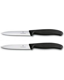 Комплект от 2 ножа за плодове Victorinox - Swiss Classic, 10 cm, черни