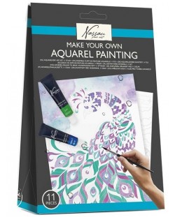 Комплект за оцветяване с акварелни бои Grafix - Животни