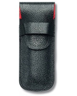 Кожен калъф за джобен нож Victorinox Classic - черен/червен