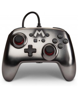 Контролер PowerA - Enhanced, за Nintendo Switch, Mario Silver