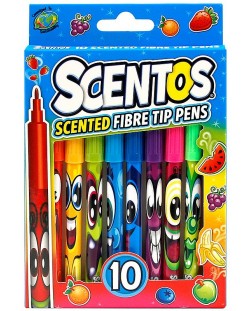 Комплект от 10 ароматни флумастера Scentos - Bright Colors