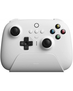 Контролер 8BitDo - Ultimate 2.4g Controller with Charging Dock, за PC, бял