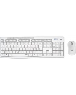 Комплект мишка и клавиатура Logitech - MK295, безжичен, бял