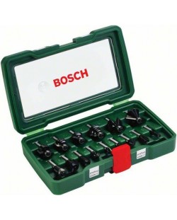 Комплект твърдосплавни фрезери Bosch - 8 mm, 15 части