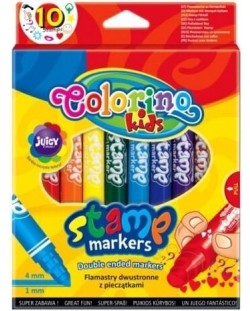 Комплект флумастери с печати Colorino Kids - 10 цвята