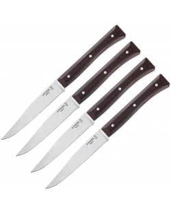 Комплект ножове Opinel - Dark ASH, 4 части, кафяви