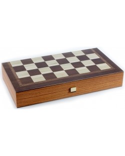 Комплект шах и табла Manopoulos - Цвят венге, 30 x 15 cm