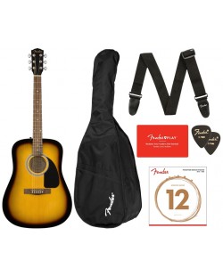 Комплект акустична китара с аксесоари Fender - FA-115 SB, Sunburst